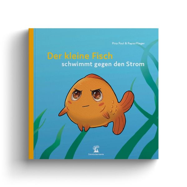 Der kleine Fisch schwimmt gegen den Strom